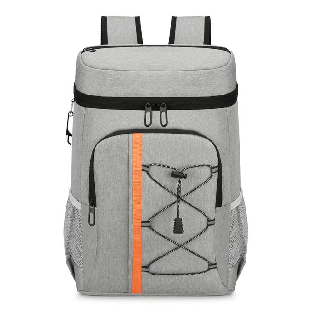 Ryggsäck 20L picknick / kylryggsäck med isolering / ryggsäck med flera fack och flasköppnare - Grå