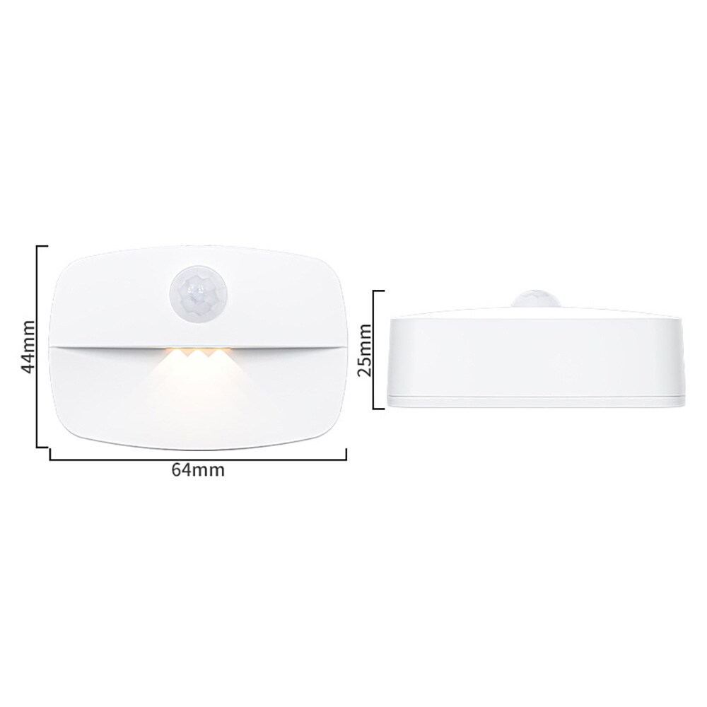 LED nattlampa med rörelsesensor / batteridriven sensorlampa 3-pack / automatisk LED-belysning 3000K