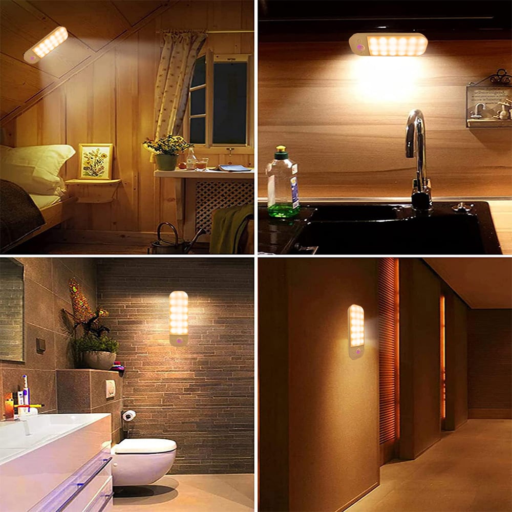 LED lampa med magnet och rörelsesensor / uppladdningsbar LED-lampa med 3 ljustemperaturer / sensorlampa USB-C