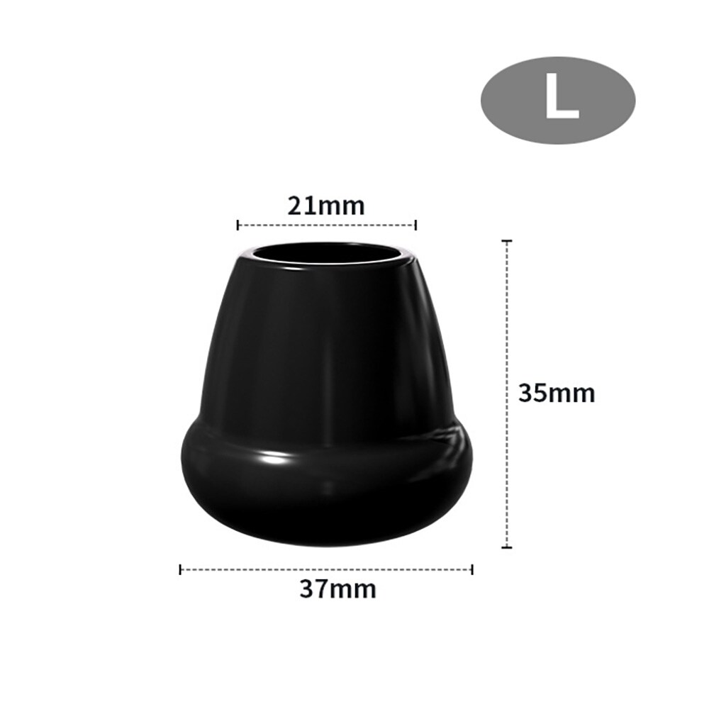 8 st Runda stolbensskydd 22-25 mm / svarta TPE-koppar / golvskydd för möbelben