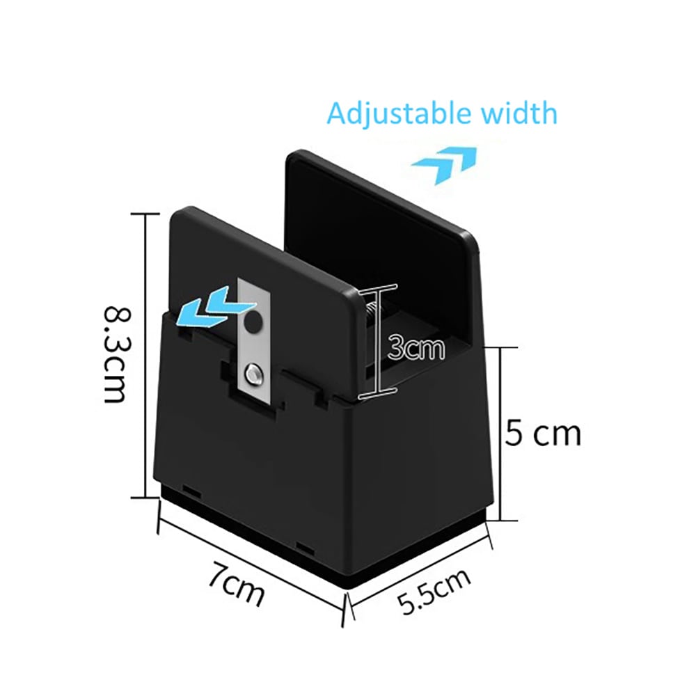 Justerbara möbelhöjare 50 mm / möbelförhöjare 10–37 mm / höjningsklossar för möbler 4-pack - Svart