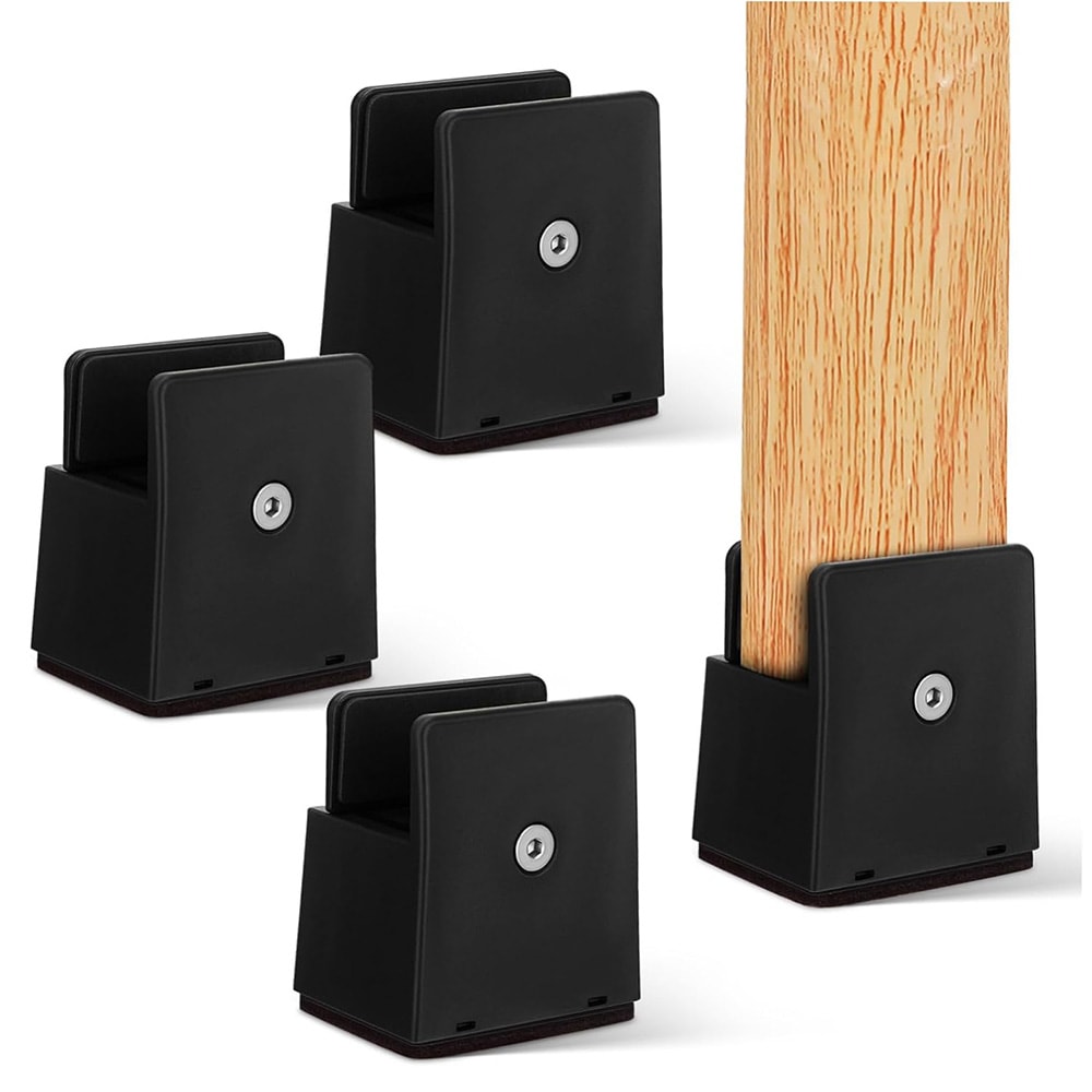Justerbara möbelhöjare 50 mm / möbelförhöjare 30–50 mm / höjningsklossar för möbler 4-pack - Svart