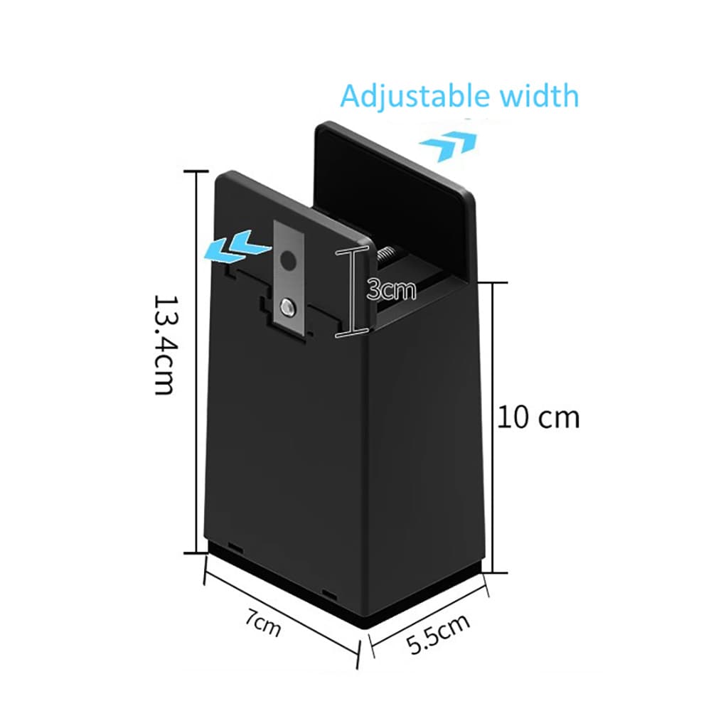Justerbara möbelhöjare 100 mm / möbelförhöjare 10–37 mm / höjningsklossar för möbler 4-pack - Svart