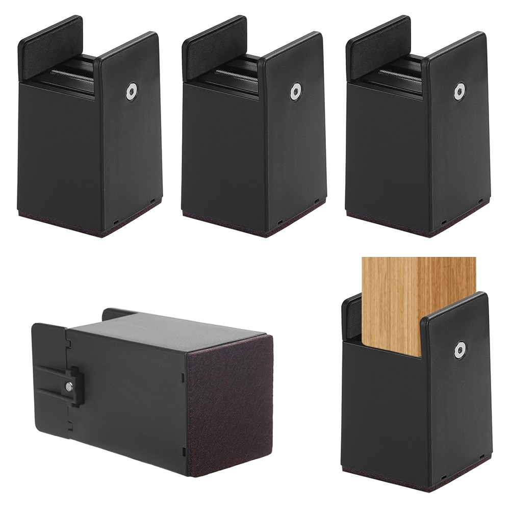 Justerbara möbelhöjare 100 mm / möbelförhöjare 10–37 mm / höjningsklossar för möbler 4-pack - Svart