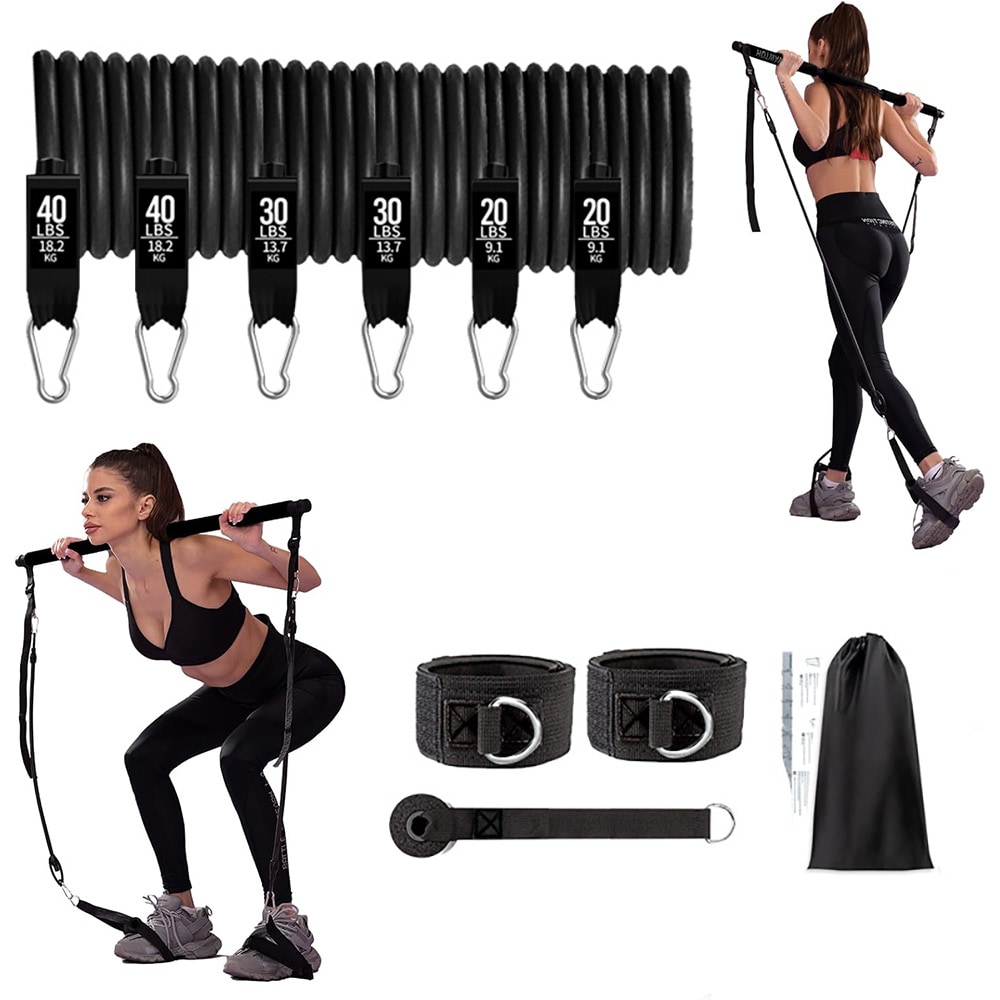 Pilates-sett med motstandsbånd / pilates bar-sett / treningsbåndsett / motstandsbåndsett