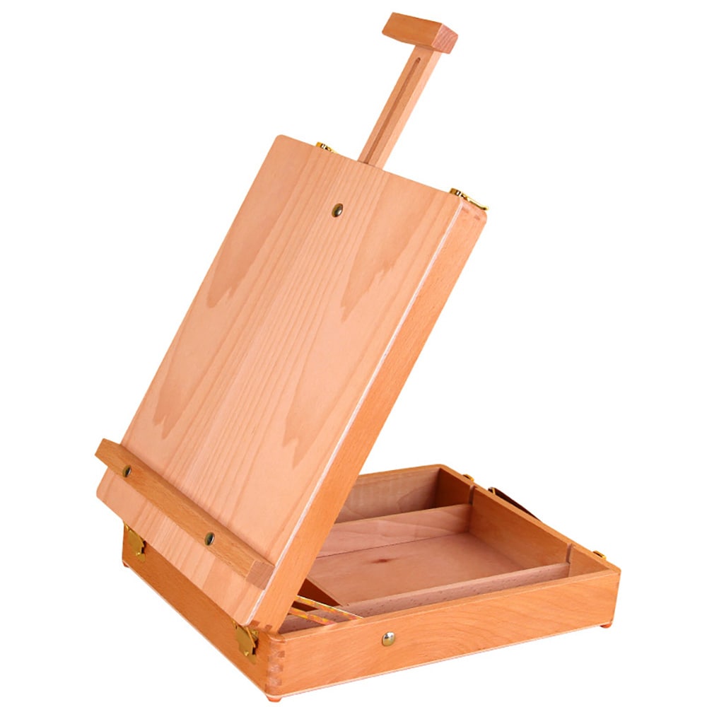 Bordsstaffli med förvaring - Trä / bordsstaffli / målarlåda / portabelt staffli