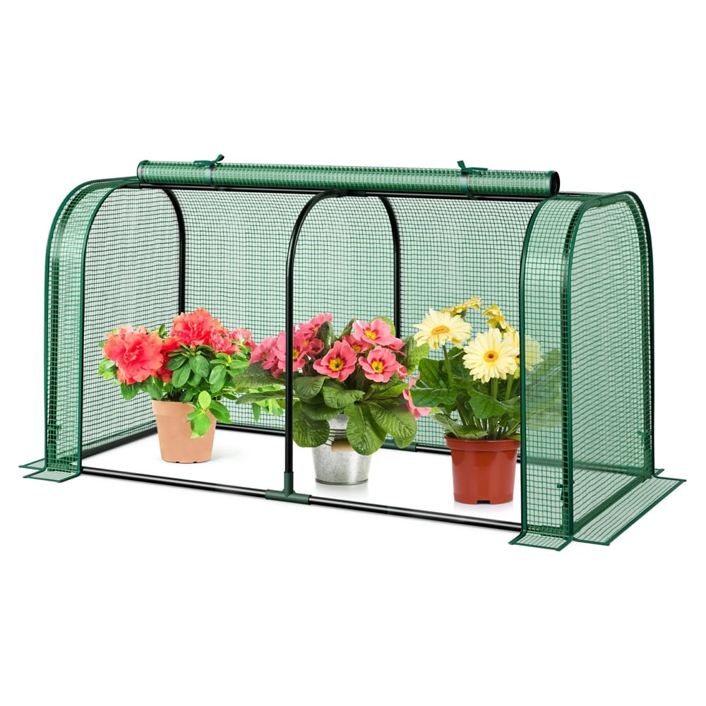 Tunnelväxthus 118x55x60cm - portabelt miniväxthus / växthus / skydd för odlingslåda
