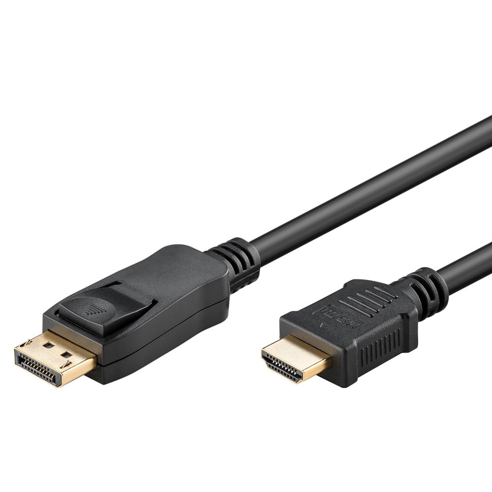 Goobay Displayport till HDMI-kabel 2m / DP till HDMI kabel / DisplayPort HDMI kabel 4K