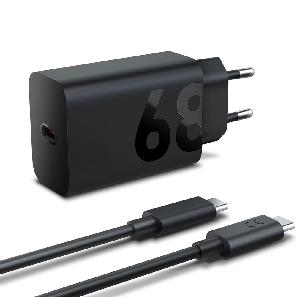 Motorola TurboPower GaN 68W Väggladdare med USB-C-Kabel - Svart