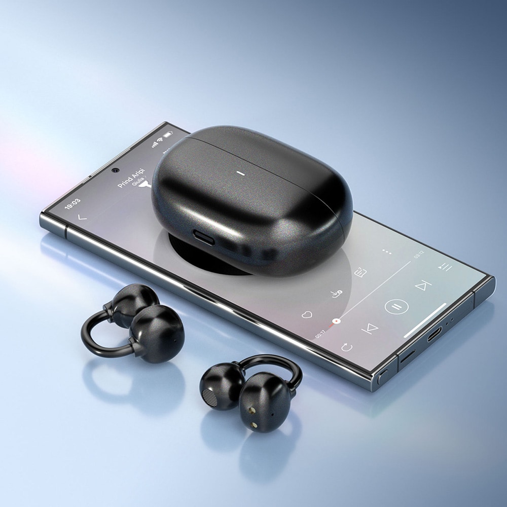 BWOO sportigt Bluetooth headset / trådlösa hörlurar in-ear / open ear hörlurar - Svart