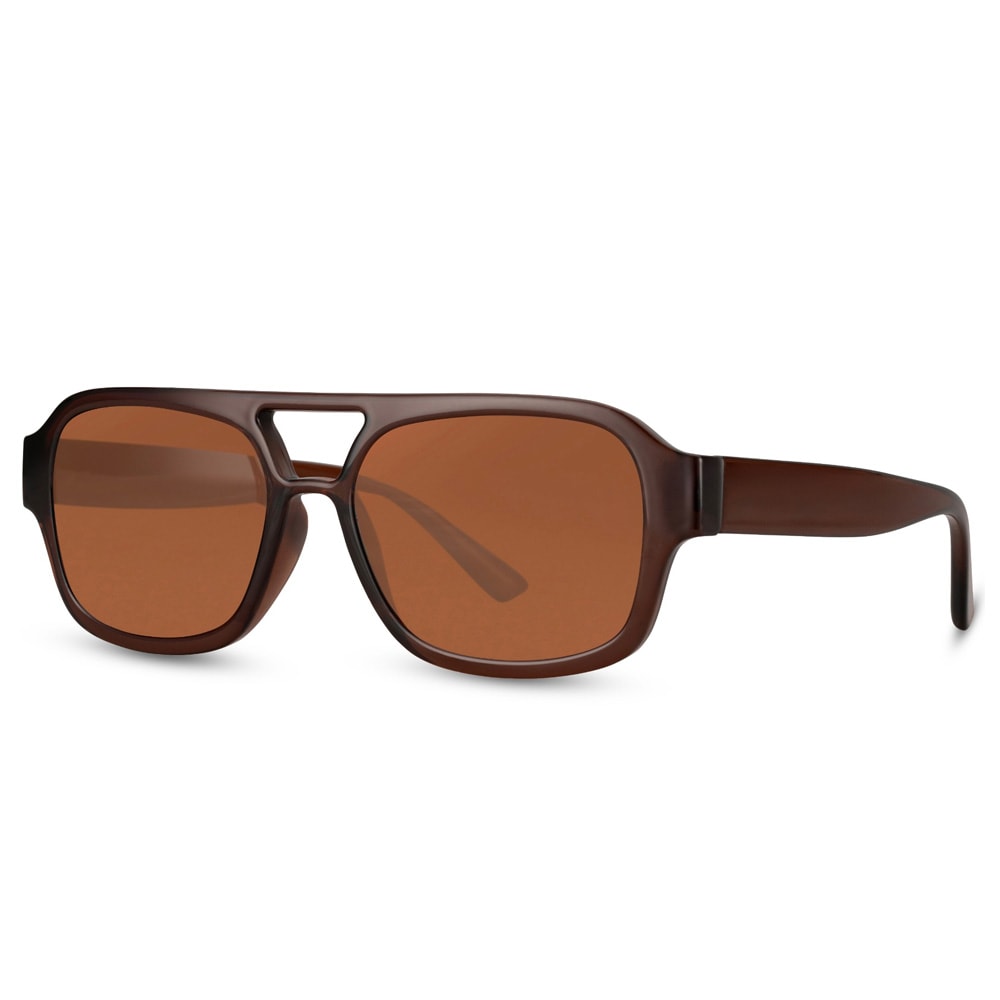 Bruna solglasögon med brun lins / solglasögon UV-skydd / unisex solglasögon