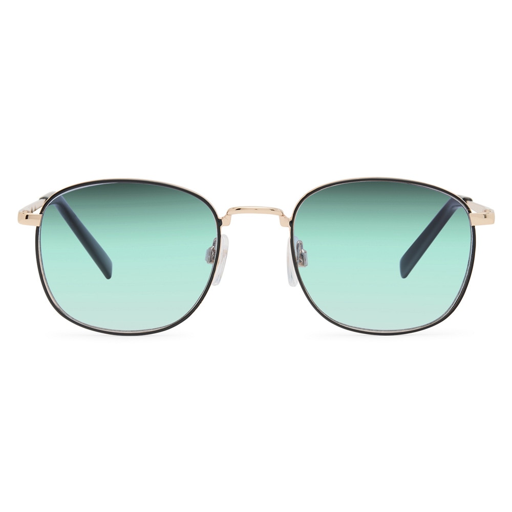 Solglasögon guld med grön lins / solglasögon UV-skydd / unisex solglasögon