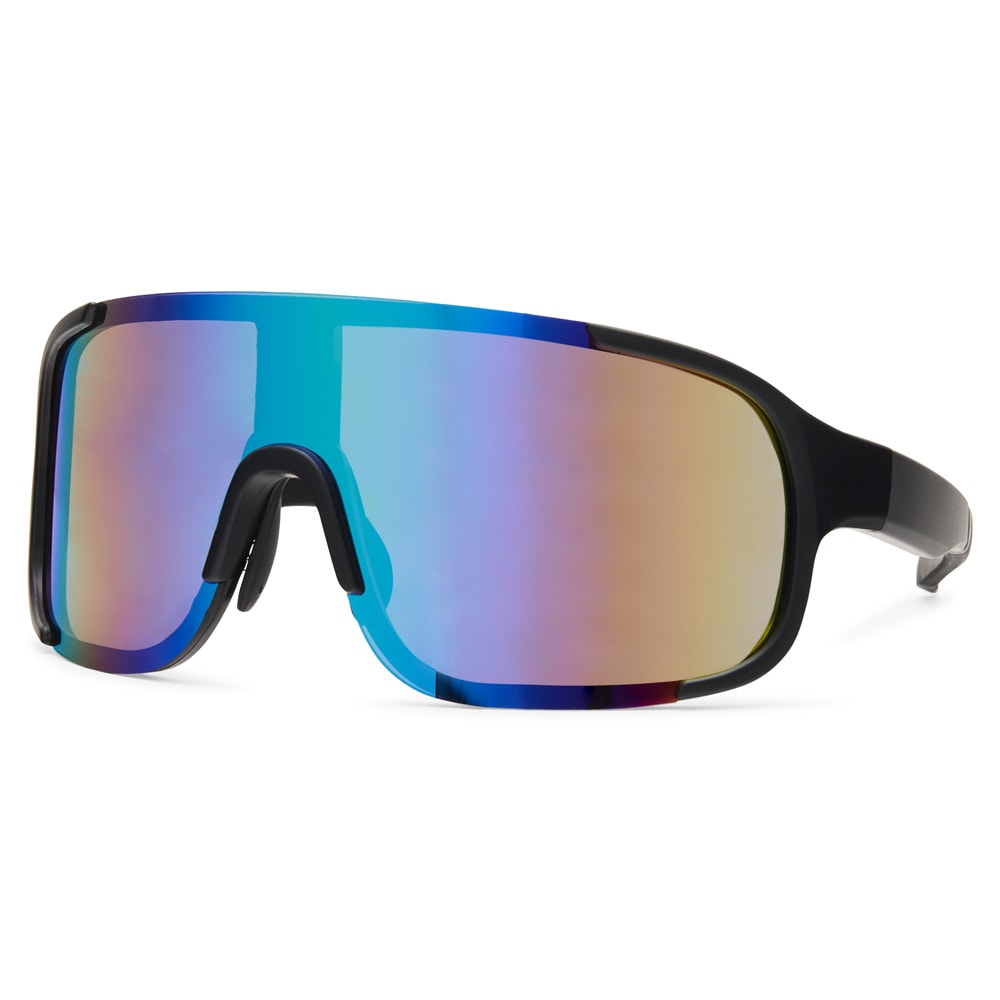 Sportiga solglasögon svarta med grön lins / sportsolglasögon / cykelglasögon