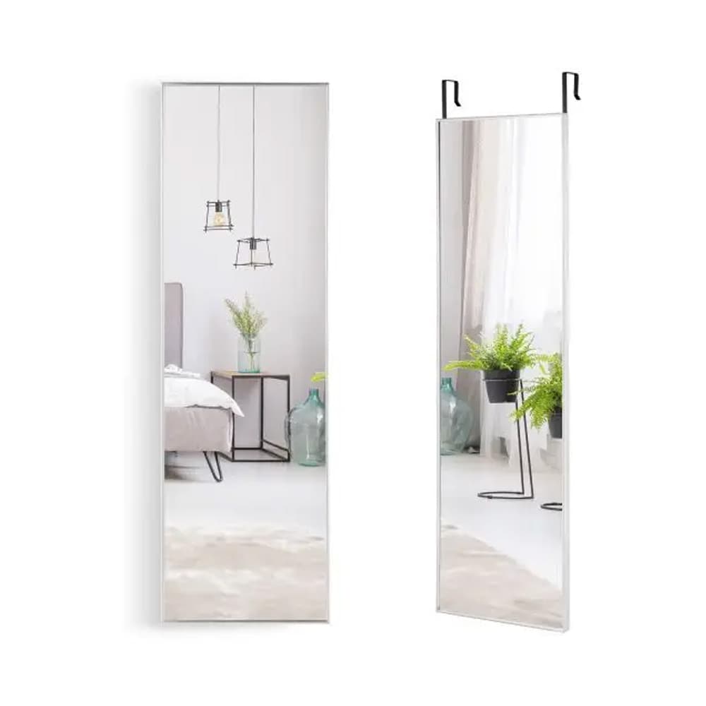 Helkroppsspegel med ram 120 cm / väggspegel helkropp / dörrspegel / stor spegel med ram - Silver