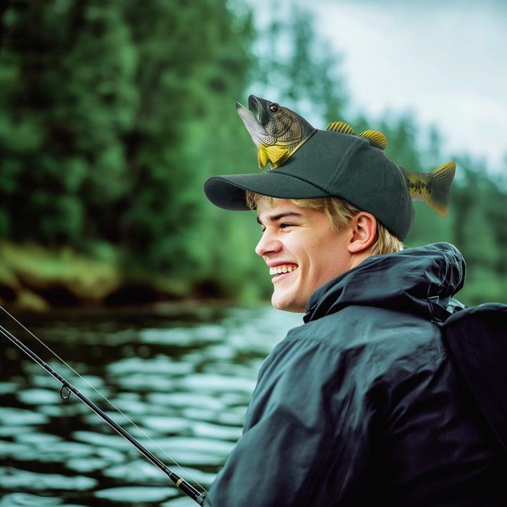 Keps med fisk / keps med djurmotiv / keps 3D figur / rolig keps festival