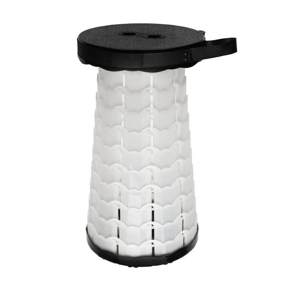 Hopfällbar campingstol med LED-lampor / teleskopisk campingstol / portabel pall med belysning