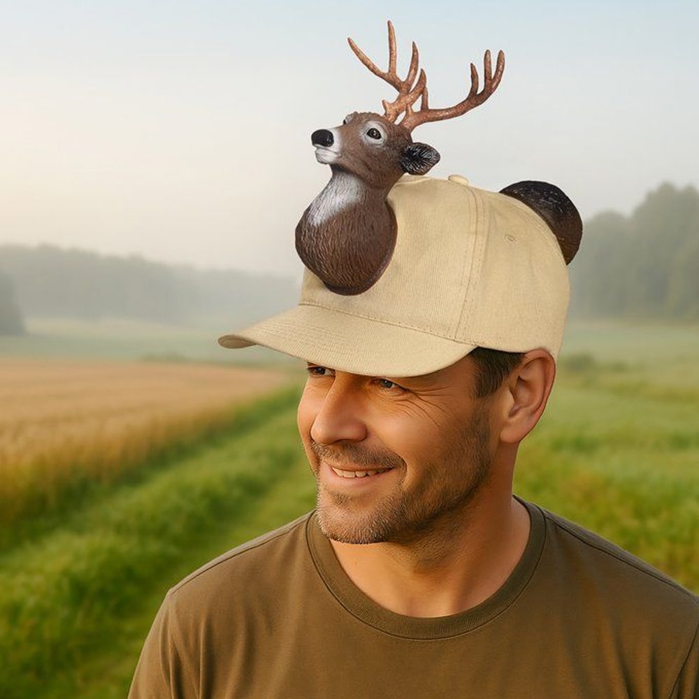 Keps med hjort / keps med djurmotiv / keps 3D figur / rolig keps festival