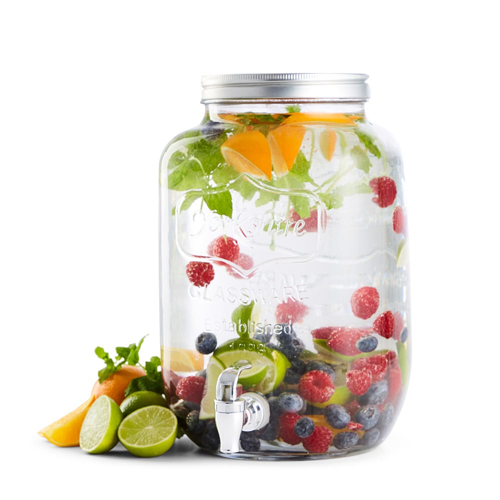 Glasbehållare 4L med kran / dryckesdispenser / saftdispenser / serveringsbehållare