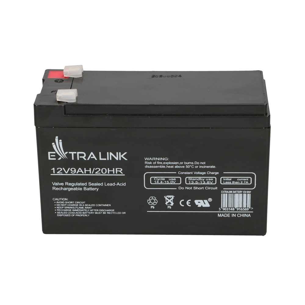 Extralink AGM-batteri 12V 9Ah – blybatteri / reservbatteri / VRLA-batteri