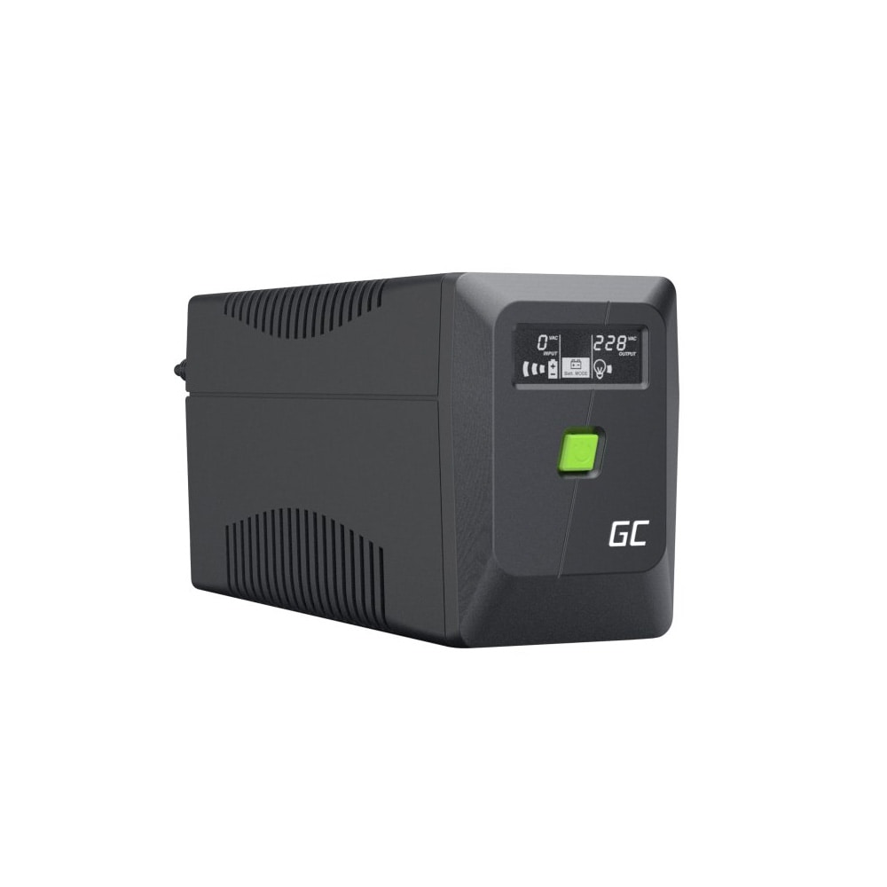Greencell 650VA 360W UPS med LCD-skärm / avbrottsfri kraftförsörjning / batteribackup UPS
