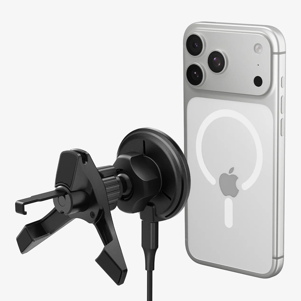 Spigen Essential Wireless Car Charger Mag Fit EV15MAQ / MagSafe autoteline latauksella varustettuna