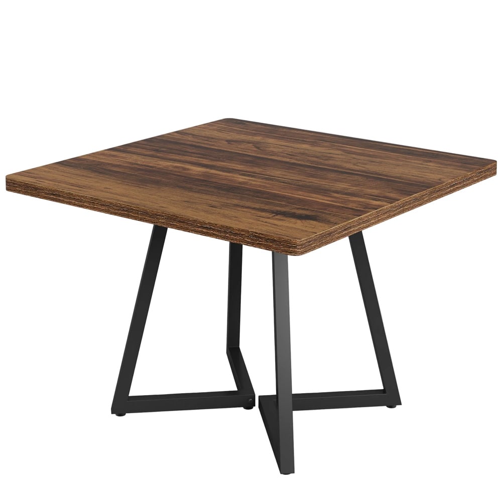 Matbord för 4 personer 80 x 80 cm - brun/svart / kvadratiskt matbord