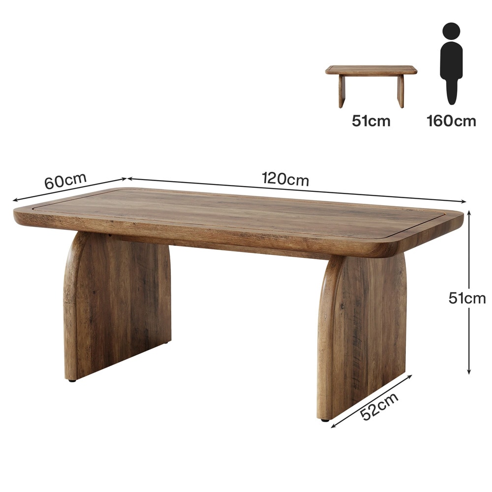 Soffbord 120cm i trä / soffbord rektangulärt / vardagsrumsbord / coffee table