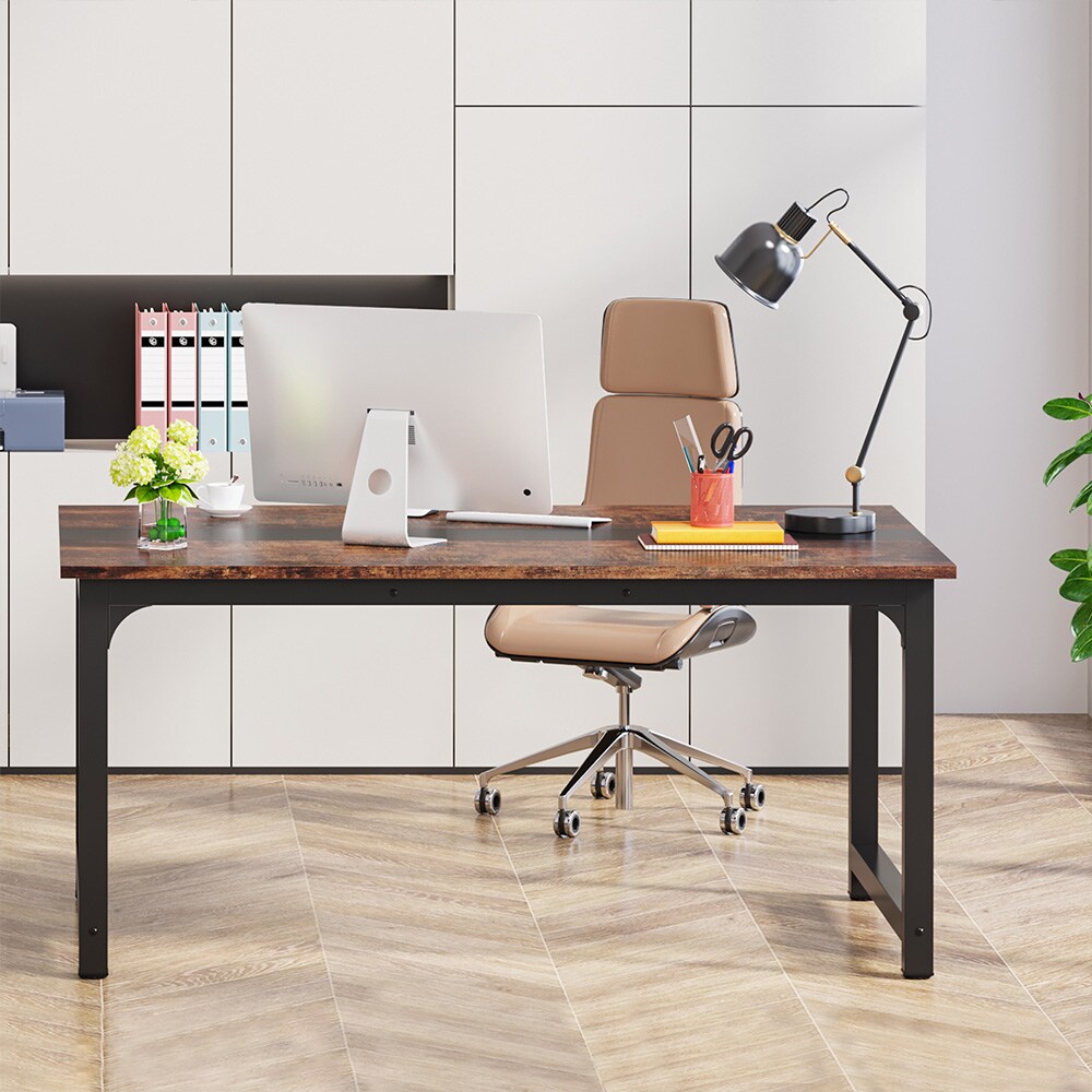 Brun/svart skrivbord 160 cm / datorbord / arbetsbord / kontorsbord