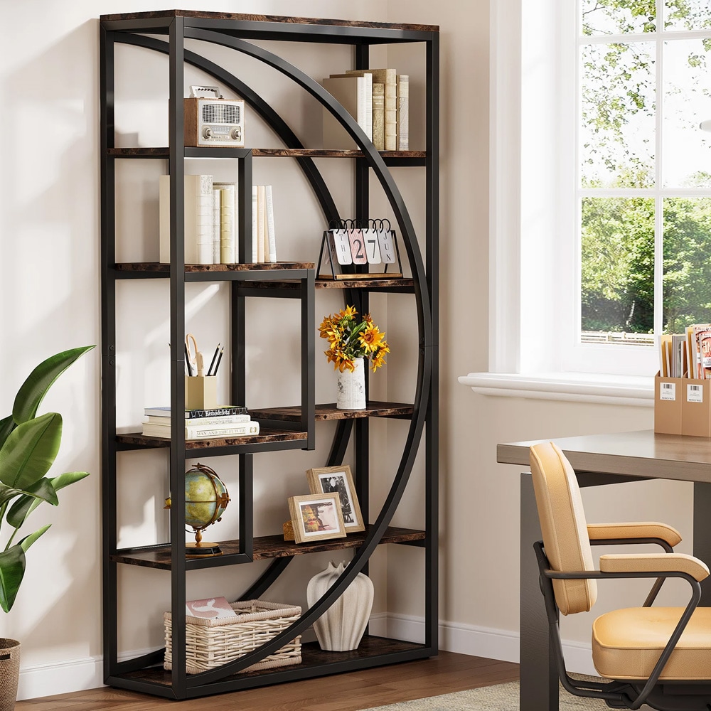 Bokhylla i industriell design 180 cm / öppen hylla / förvaringshylla / displayhylla