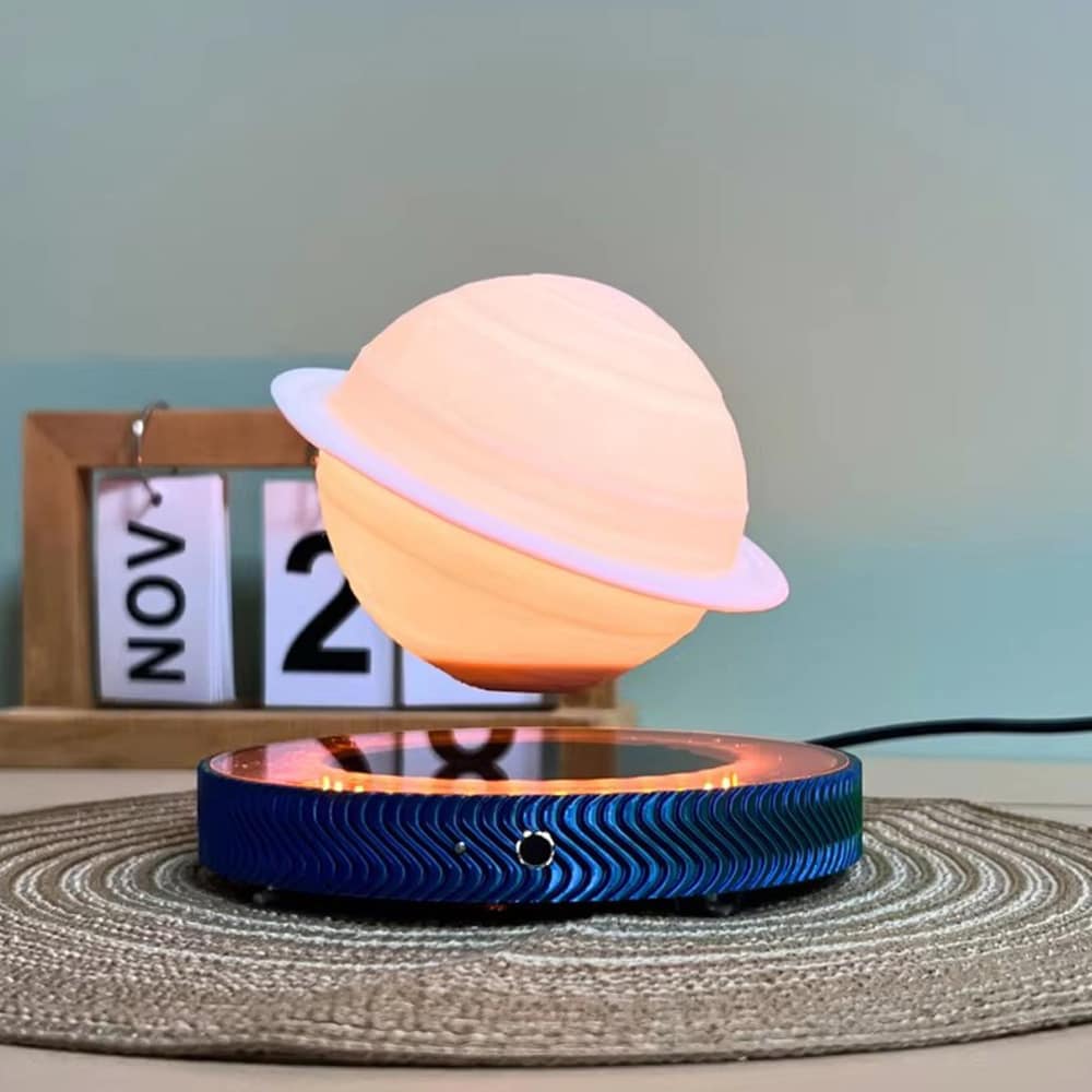 Magnetisk svävande Saturnuslampa / leviterande lampa med touch / Saturnus nattlampa med 3 färgtemperaturer