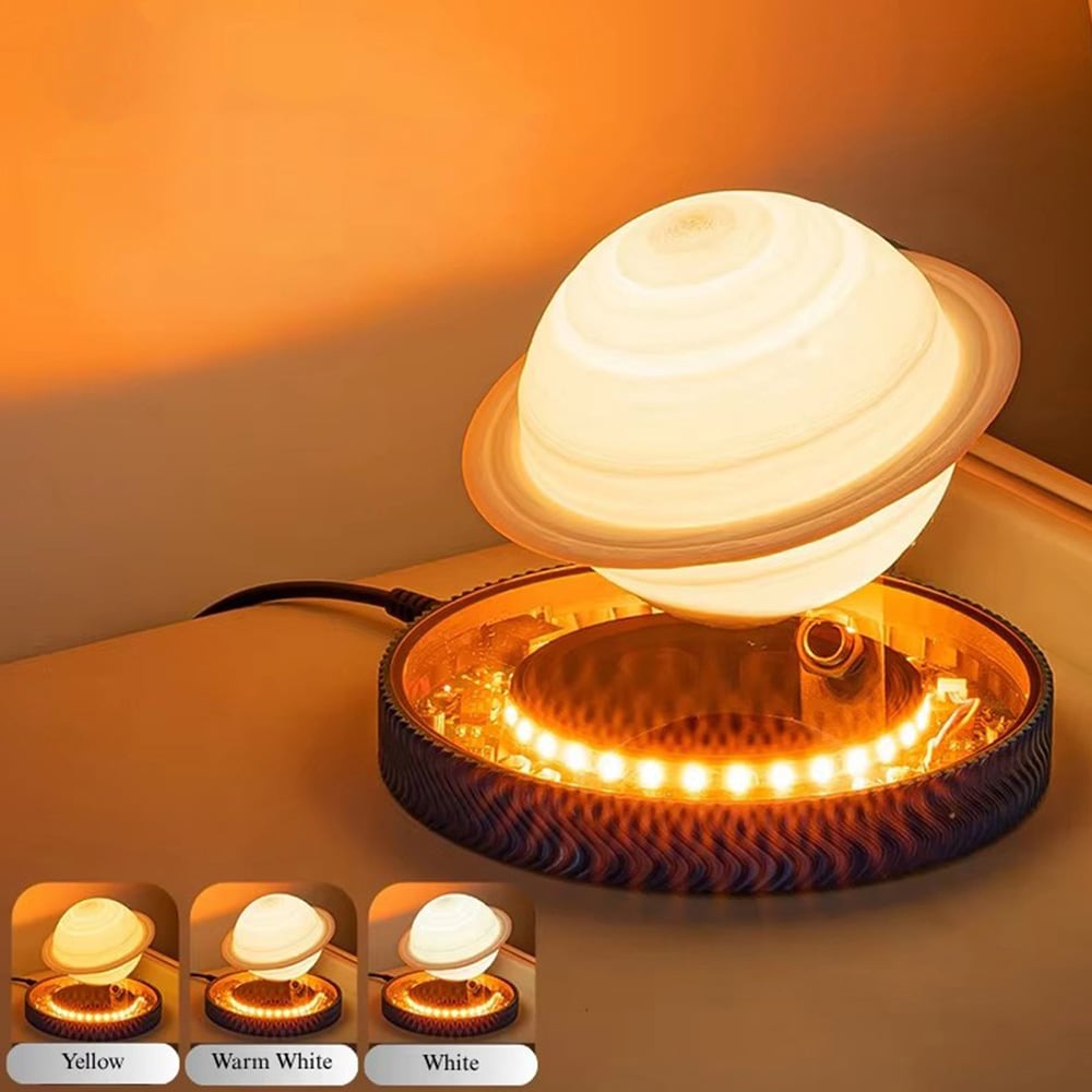 Magnetisk svävande Saturnuslampa / leviterande lampa med touch / Saturnus nattlampa med 3 färgtemperaturer