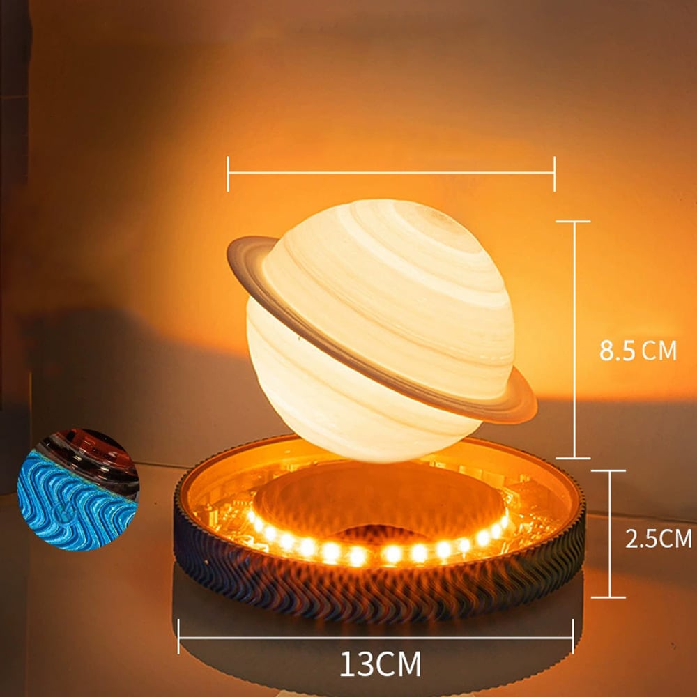 Magnetisk svävande Saturnuslampa / leviterande lampa med touch / Saturnus nattlampa med 3 färgtemperaturer