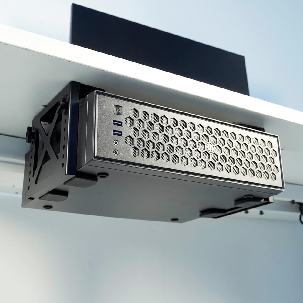 Justerbar datorhållare för skrivbordet / under skrivbord hållare / datorfäste för PC och konsol
