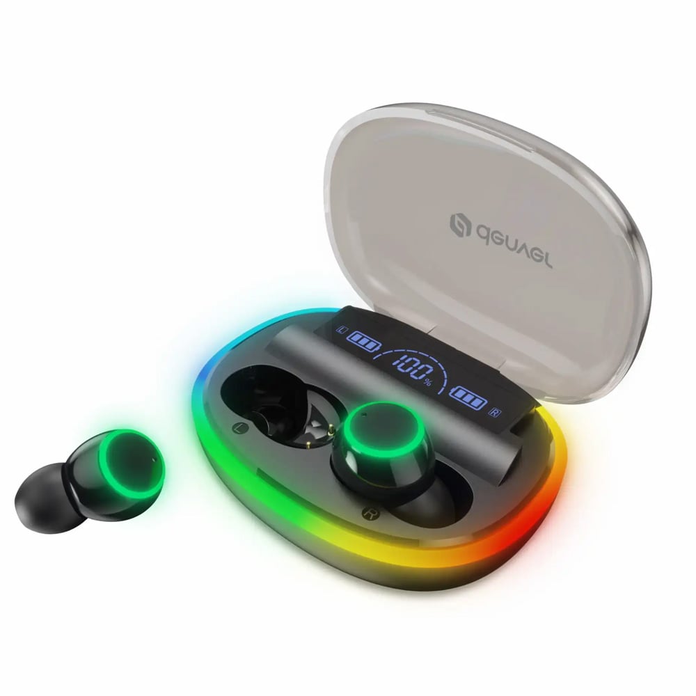 Denver TWE-55B TWS Headset med LED - Svart