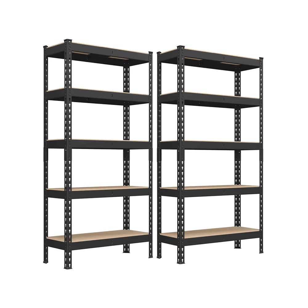 2-pack Förvaringshyllor i metall och trä 150cm / förvaringshylla / hyllställ