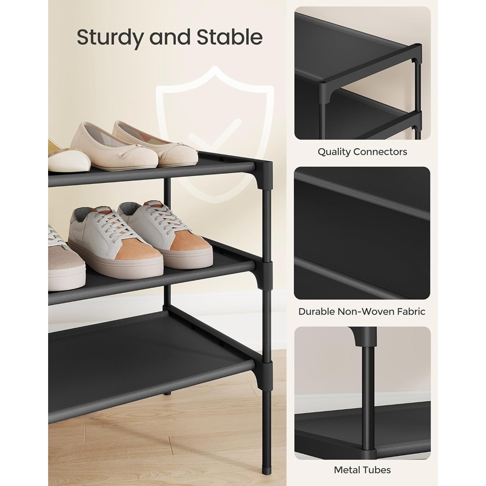 Skoställ med 3 hyllor / skohylla för hall / skoförvaring hyllsystem