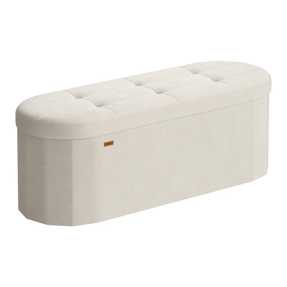 Ottoman med förvaring 110 L - Vit / sittbänk med förvaring / förvaringsbänk med lock