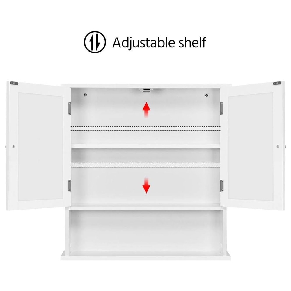 Badrumsskåp med spegel och hylla / spegelskåp vägg / badrumsskåp med förvaring