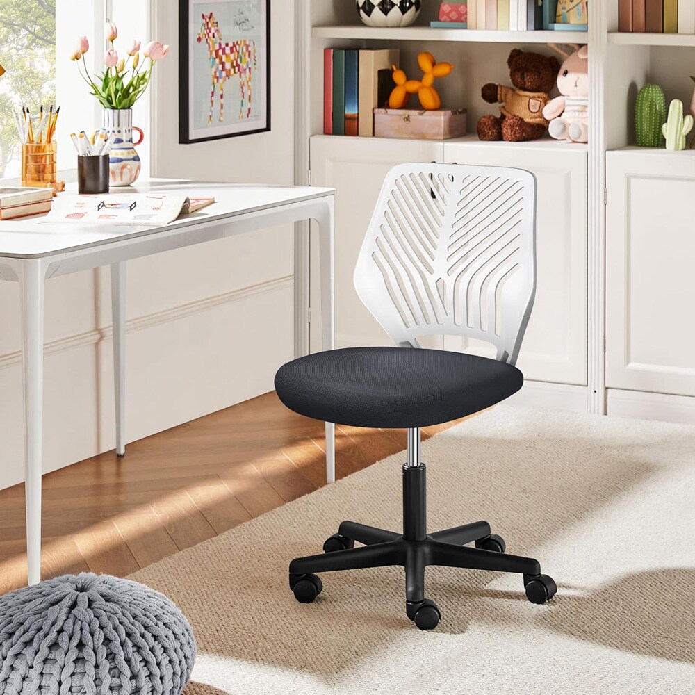 Ergonomisk kontorsstol - Grå / skrivbordsstol utan armstöd med justerbar höjd