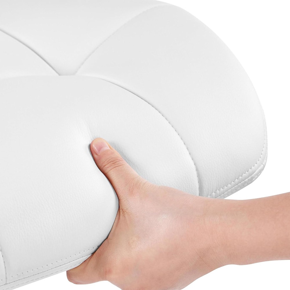 Barstolar med fotstöd och konstlädersits 2-pack - Vit / höj- och sänkbara barstolar