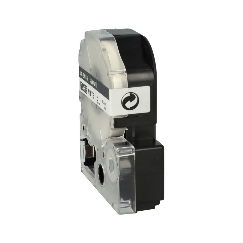 Tapekassett till Epson 9mm svart / vit - ersätter LC-3WBN / Epson LabelWorks LW-300/400/500