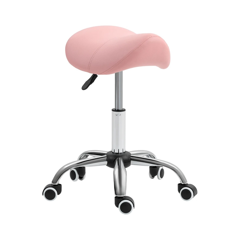 Höj- och sänkbar sadelpall - rosa / ergonomisk sadelpall