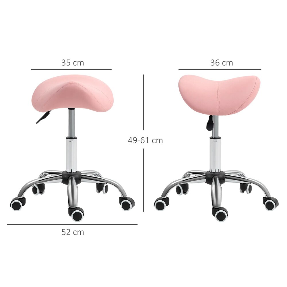 Höj- och sänkbar sadelpall - rosa / ergonomisk sadelpall