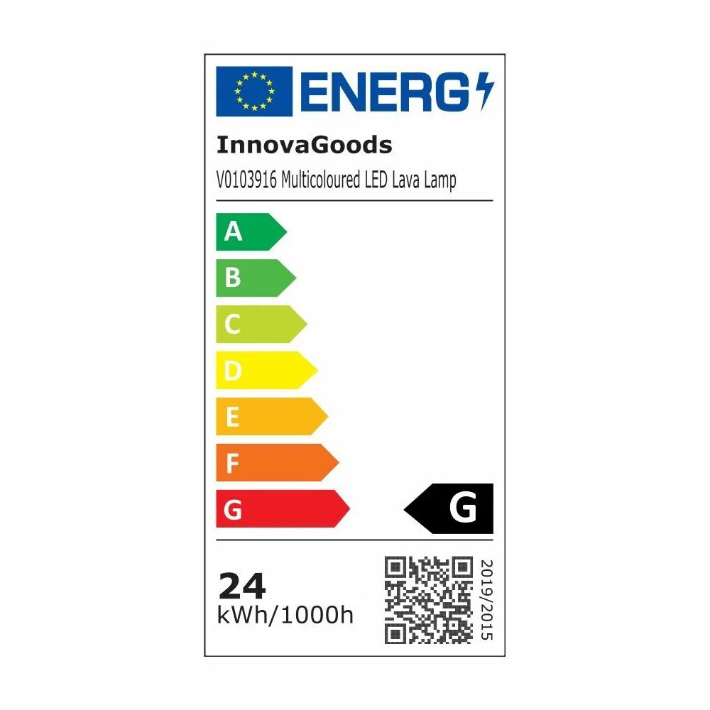 InnovaGoods Kolemp LED-lavalampa / färgskiftande lavalampa / retrolampa med 7 färger