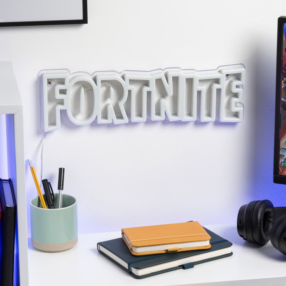 Paladone Fortnite Wall Mountable LED Neon Light / Fortnite-vägglampa med neonblått LED-ljus
