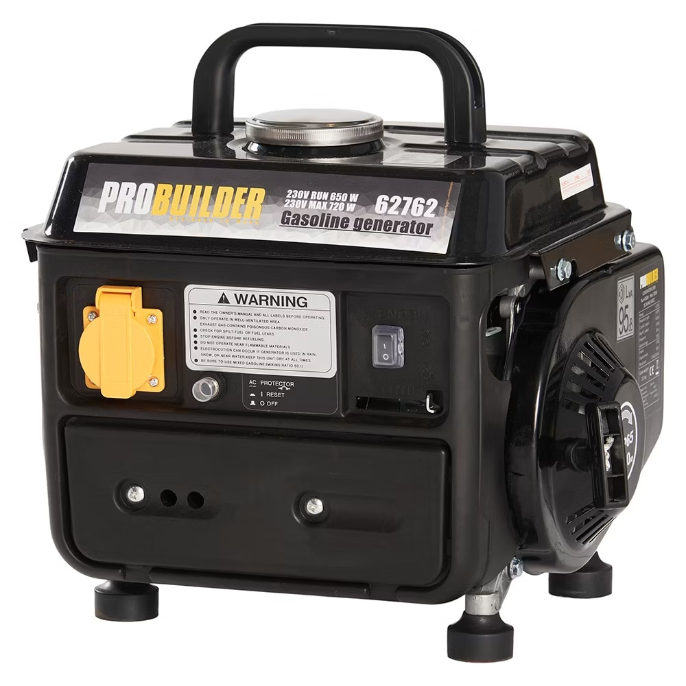 Probuilder elverk 720 W 63 cc 230 V 50 Hz / bensindrivet elverk / generator / campinggenerator