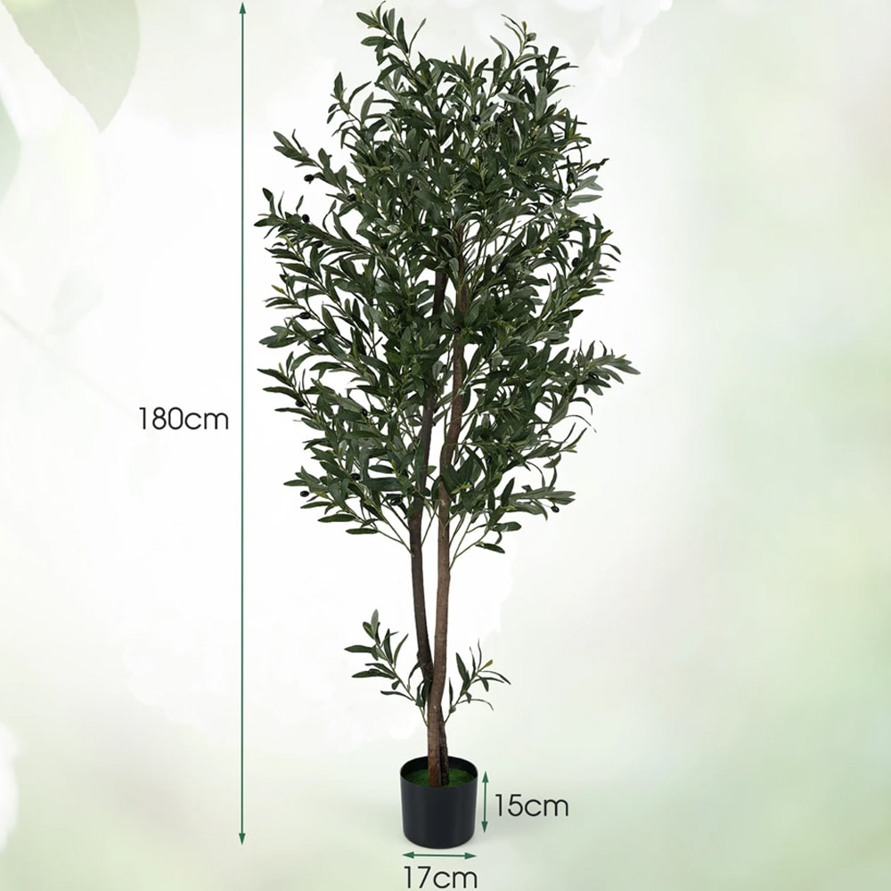 Konstgjorda gröna växter 2-pack 180 cm / konstgjorda olivträd
