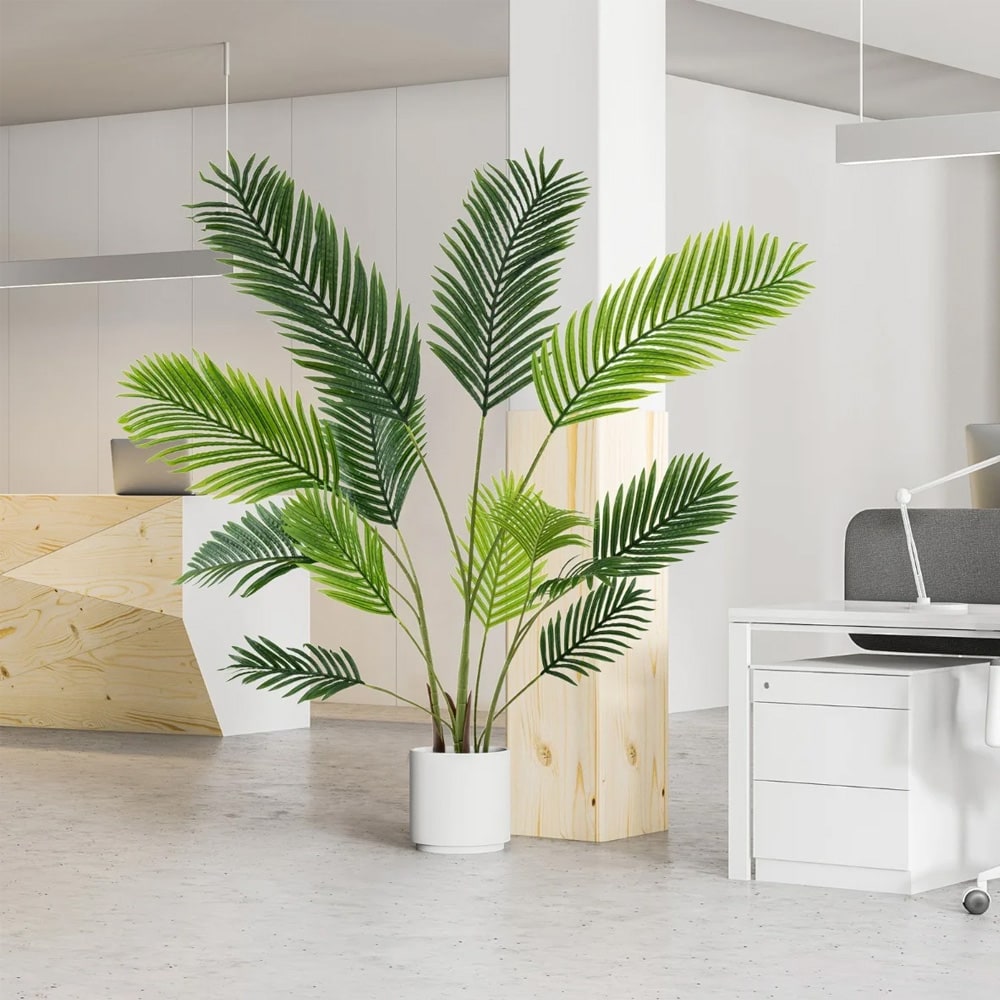Konstgjorda arekapalmer 140 cm 2-pack / konstgjorda palmer i kruka / naturtrogna plastpalmer