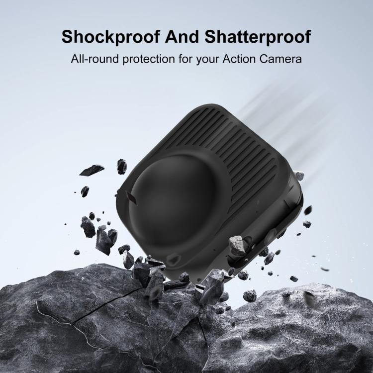 Silikonskydd till GoPro MAX2 / PULUZ linsskydd och kameraskydd / svart skydd för lins och kamerahus