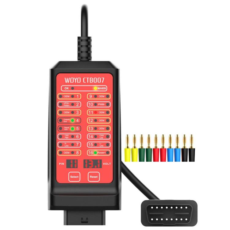 WOYO CTB007 CAN-testare / OBD2 testbox 12V-24V / diagnosverktyg med 70 cm kabel / signaltestare